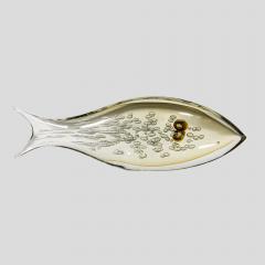 Alberto Dona Amber and Mink Bullicante glass fish sculpture by Alberto Dona - 4092862