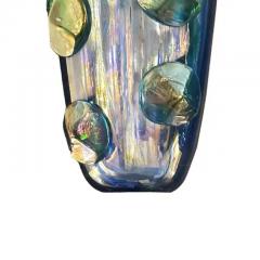 Alberto Dona Artisan Iridescent Blue Green Murano Glass Dot Vase - 3856861