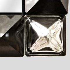 Alberto Dona Black and silver diamond cut Murano glass Mirror - 4092813
