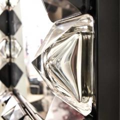 Alberto Dona Black and silver diamond cut Murano glass Mirror - 4092814