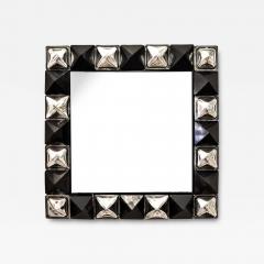 Alberto Dona Black and silver diamond cut Murano glass Mirror - 4101286