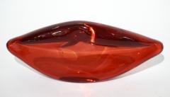 Alberto Dona Contemporary Italian Blown Murano Glass Red Lips Decorative Art Modern Sculpture - 1375486