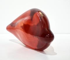 Alberto Dona Contemporary Italian Blown Murano Glass Red Lips Decorative Art Modern Sculpture - 1375487