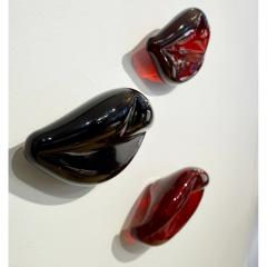 Alberto Dona Contemporary Italian Fun Blown Murano Glass Red Lips Wall Art Sculpture - 1202600