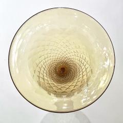 Alberto Dona Modern Italian Gold Honeycomb Murano Glass Tall Round Conical Double Vase - 3419722