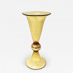 Alberto Dona Modern Italian Gold Honeycomb Murano Glass Tall Round Conical Double Vase - 3423557