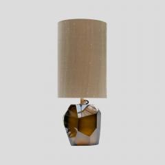 Alberto Dona Murano Diamond Cut Faceted tobacco colour glass table lamp - 4565781