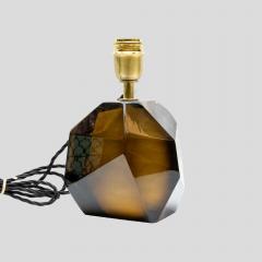 Alberto Dona Murano Diamond Cut Faceted tobacco colour glass table lamps - 4333386