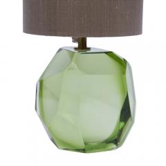 Alberto Dona PAIR OF GREEN MURANO DIAMOND CUT FACETED GLASS TABLE LAMPS - 2133598