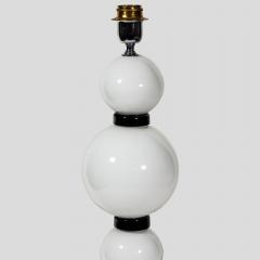 Alberto Dona PAIR OF HAND BLOWN GLASS WHITE AND BLACK TABLE LAMPS - 2141843