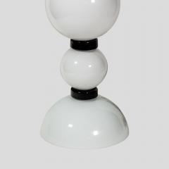 Alberto Dona PAIR OF HAND BLOWN GLASS WHITE AND BLACK TABLE LAMPS - 2141844
