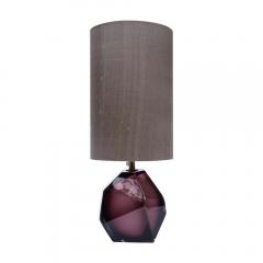 Alberto Dona PAIR OF PURPLE MURANO DIAMOND CUT FACETED GLASS TABLE LAMPS - 2133583