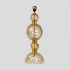 Alberto Dona PAIR OF TABLE LAMPS BLOWN MURANO GLASS CLEAR AND GOLD - 2141847