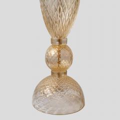 Alberto Dona Pair Of Tall Blown Clear Glass With Gold Inclusion Table Lamps - 3561135
