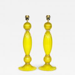 Alberto Dona Pair of Blown Yellow and Gold Murano Table lamps - 3900463