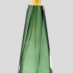 Alberto Dona Pair of Briolette Murano glass emerald green table lamps - 3947015