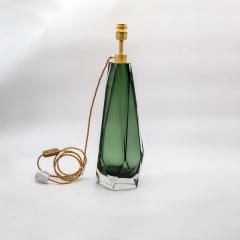 Alberto Dona Pair of Briolette Murano glass emerald green table lamps - 3947017