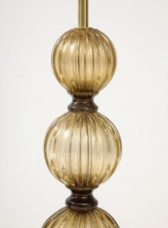 Alberto Dona Pair of Bronze and 23 Karat Gold Infused Murano Glass Lamps Italy 2024 - 3731155