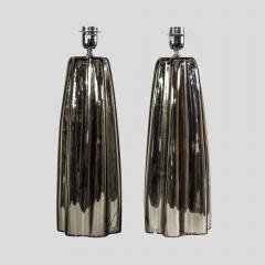 Alberto Dona Pair of Fluted mirrored Murano Glass Table Lamps by Alberto Don  - 4687244