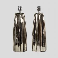 Alberto Dona Pair of Fluted mirrored Murano Glass Table Lamps by Alberto Don  - 4687246