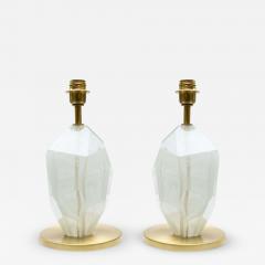 Alberto Dona Pair of Ice colour faceted Murano glass table lamps - 3955690