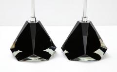 Alberto Dona Pair of Jeweled Black Solid Murano Glass and Chrome Lamps Italy 2022 - 2828568