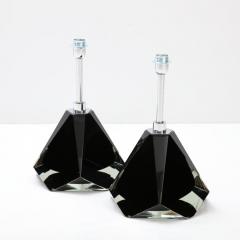 Alberto Dona Pair of Jeweled Black Solid Murano Glass and Chrome Lamps Italy 2022 - 2828570