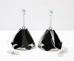 Alberto Dona Pair of Jeweled Black Solid Murano Glass and Chrome Lamps Italy 2022 - 2828572