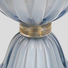 Alberto Dona Pair of light Pale blue grey blown Murano glass table lamps - 4641821