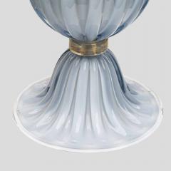 Alberto Dona Pair of light Pale blue grey blown Murano glass table lamps - 4641823