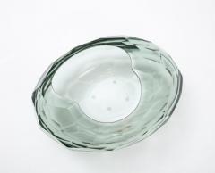 Alberto Dona Sculptural Handblown Faceted Green Gray Murano Glass Vase Signed Italy 2022 - 2825441