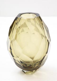 Alberto Dona Single Handblown Faceted Smoke Citrine Murano Glass Vase Signed Italy 2022 - 2823510