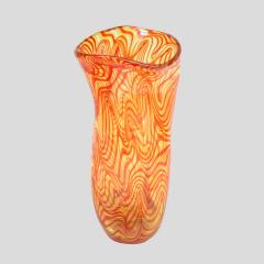 Alberto Dona Studio with orange strips decor glass vase by Alberto Dona - 4091760
