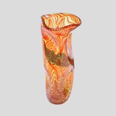 Alberto Dona Studio with orange strips decor glass vase by Alberto Dona - 4091761