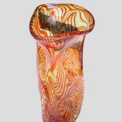 Alberto Dona Studio with orange strips decor glass vase by Alberto Dona - 4091764
