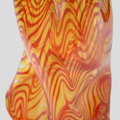 Alberto Dona Studio with orange strips decor glass vase by Alberto Dona - 4091767