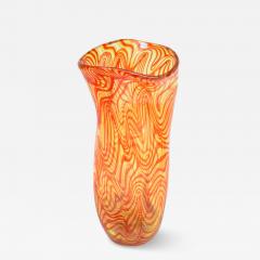 Alberto Dona Studio with orange strips decor glass vase by Alberto Dona - 4091809