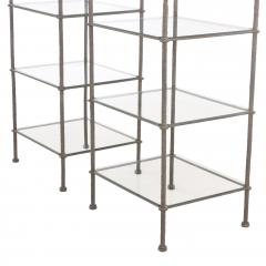 Alberto Giacometti A Pair of Italian Iron tageres with Glass Shelves In the manner of Giacometti  - 4416040
