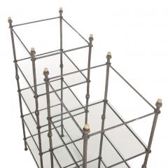 Alberto Giacometti A Pair of Italian Iron tageres with Glass Shelves In the manner of Giacometti  - 4416042