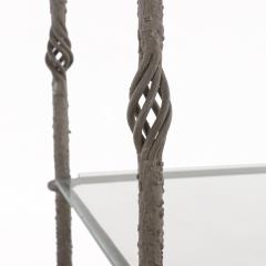 Alberto Giacometti A Pair of Italian Iron tageres with Glass Shelves In the manner of Giacometti  - 4416043