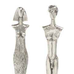 Alberto Giacometti Pair of Artisan Andirons in the Style of Giacometti 1970s - 2176957