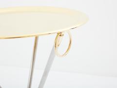 Alberto Orlandi Alberto Orlandi brass steel gueridon serving tray table 1970s - 3424750