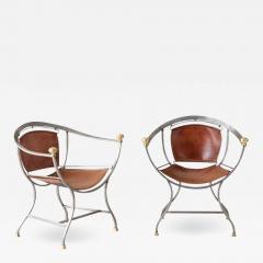 Alberto Orlandi Pair of Mid Century Modern Italian Alberto Orlandi Pompeii Armchairs - 587479