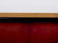 Alberto Pinto Dupr Lafon style oak brass leather coffee table Alberto Pinto 1990 - 2956395