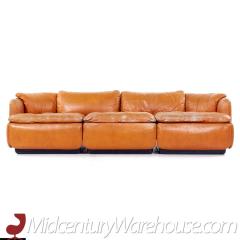 Alberto Roselli Alberto Roselli for Saporiti Confidential Mid Century Italian Leather Sofa - 3694377