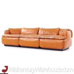 Alberto Roselli Alberto Roselli for Saporiti Confidential Mid Century Italian Leather Sofa - 3694378