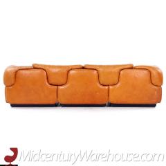 Alberto Roselli Alberto Roselli for Saporiti Confidential Mid Century Italian Leather Sofa - 3694380