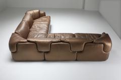Alberto Rosselli Bronze Leather Saporiti Confidential sectional sofa - 1345173