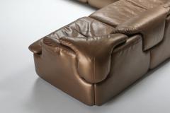 Alberto Rosselli Bronze Leather Saporiti Confidential sectional sofa - 1345176