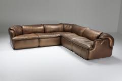 Alberto Rosselli Bronze Leather Saporiti Confidential sectional sofa - 1345179